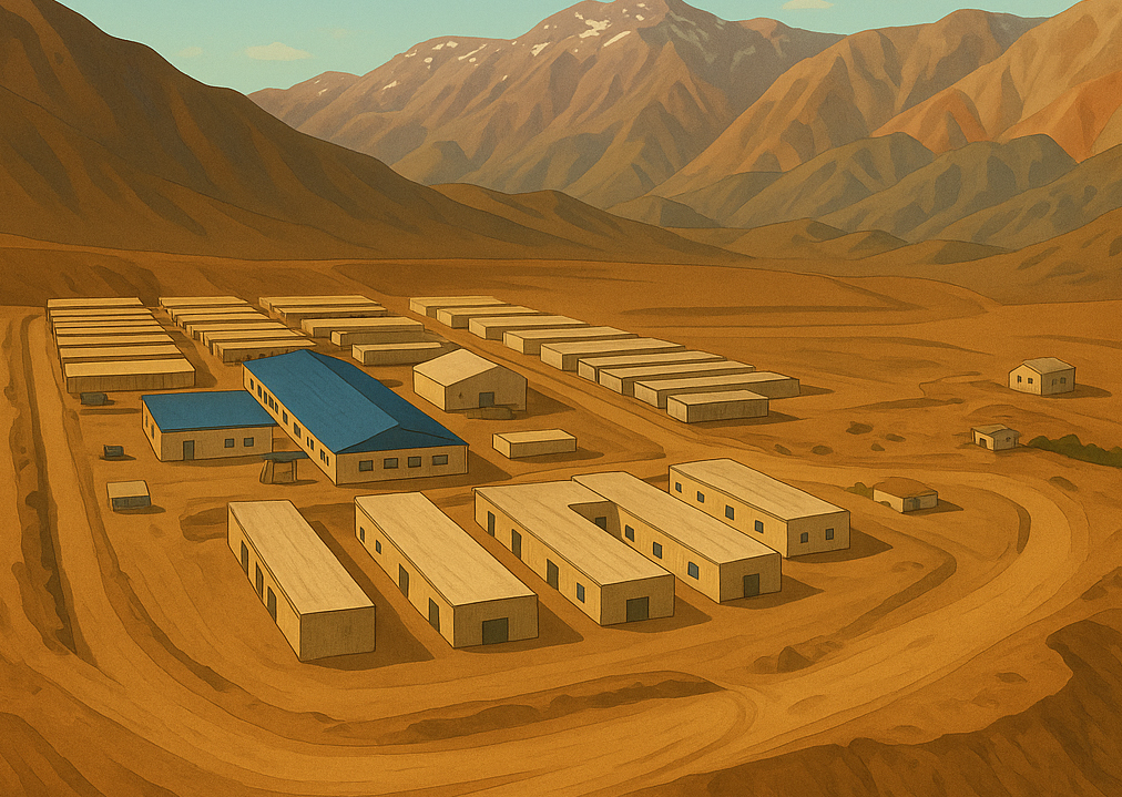 Imagen panorámica del campamento de Veladero