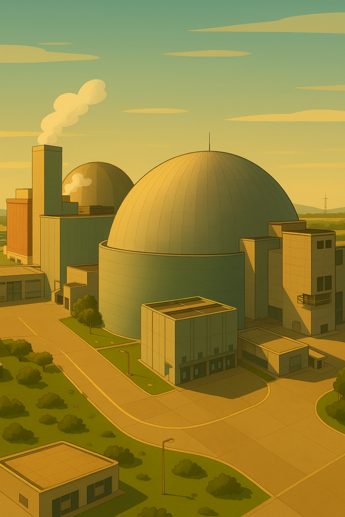 imagen aérea de la central nuclear atucha 1